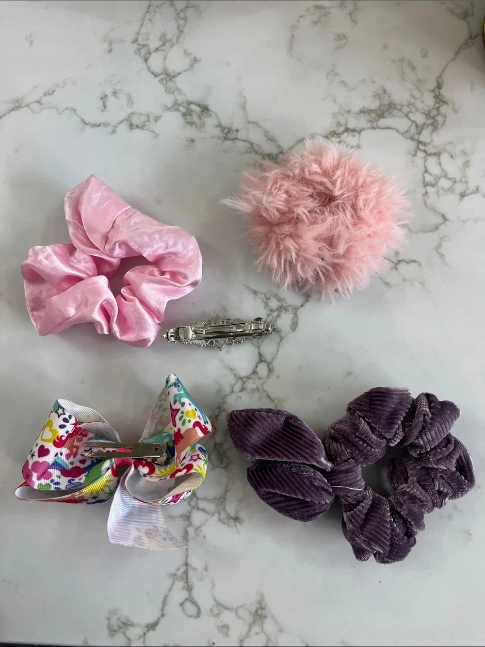 Set of Cute Hair Accessories - Pink, Blush, Purple, Multicolor